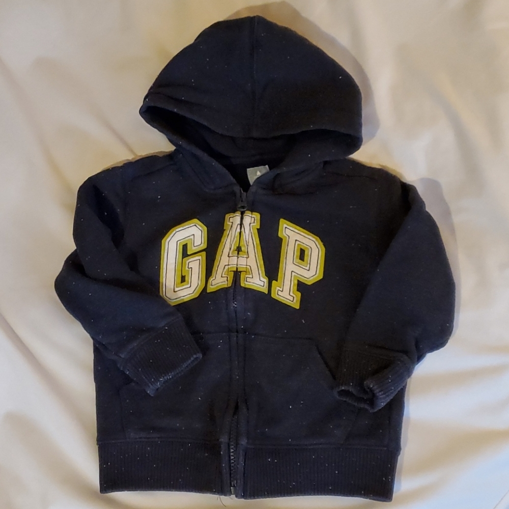 Black speckled Gap size 3 zip up sweatshirt